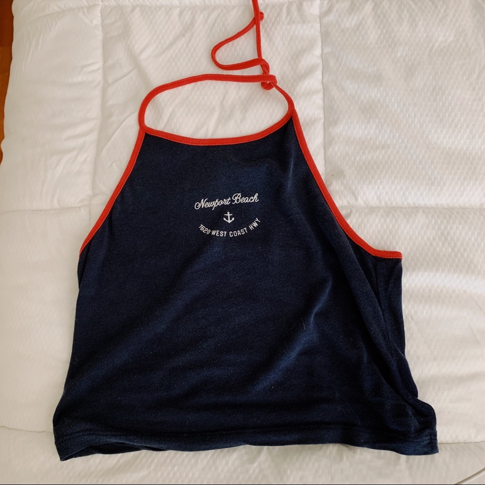 brandy melville halter tie cropped tank top